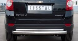 17 949 р. Защита заднего бампера (Ø76 и 42 мм, нержавейка) SLITKOFF Chevrolet Captiva 1-ый рестайлинг (2011-2013)  с доставкой в г. Краснодар. Увеличить фотографию 1