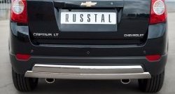 25 999 р. Защита заднего бампера (2 трубы Ø76х42 мм, нержавейка) Russtal Chevrolet Captiva 1-ый рестайлинг (2011-2013)  с доставкой в г. Краснодар. Увеличить фотографию 1