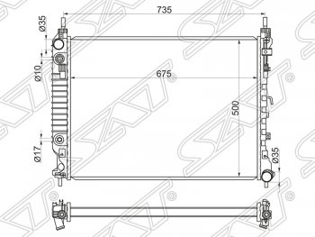 Радиатор двигателя SAT (пластинчатый, 2.2D, МКПП/АКПП) Opel Antara рестайлинг (2010-2015)