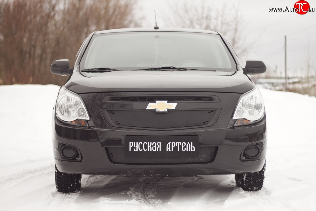 779 р. Зимняя заглушка решетки радиатора RA  Chevrolet Cobalt (2011-2016) седан дорестайлинг (Неокрашенная)  с доставкой в г. Краснодар