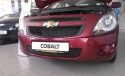 2 089 р. Нижняя сетка на бампер Russtal (черная) Chevrolet Cobalt седан дорестайлинг (2011-2016)  с доставкой в г. Краснодар. Увеличить фотографию 2