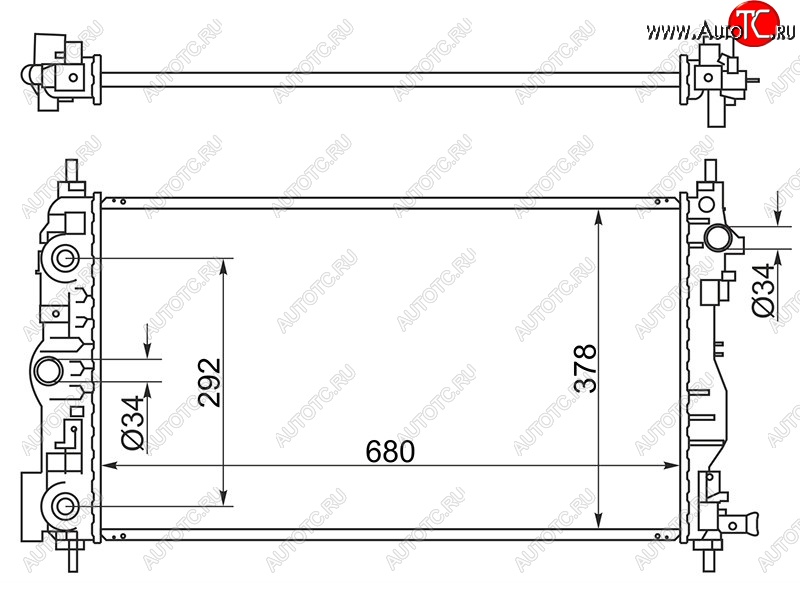 7 249 р. Радиатор двигателя SAT (пластинчатый, МКПП/АКПП, Z20S1, LLW, Z20D1) Chevrolet Cruze J308 универсал рестайлинг (2012-2015)  с доставкой в г. Краснодар