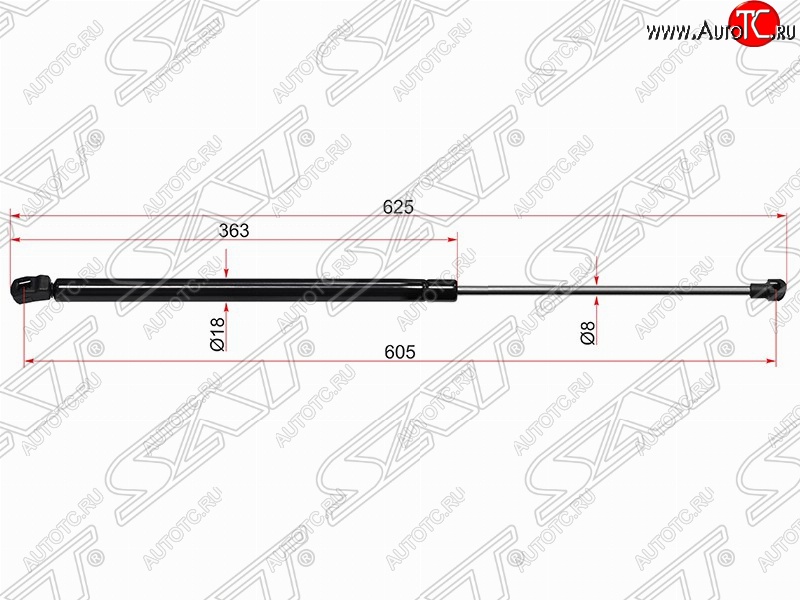 659 р. Газовый упор крышки багажника SAT  Chevrolet Cruze  J305 (2009-2012) хэтчбек дорестайлинг  с доставкой в г. Краснодар