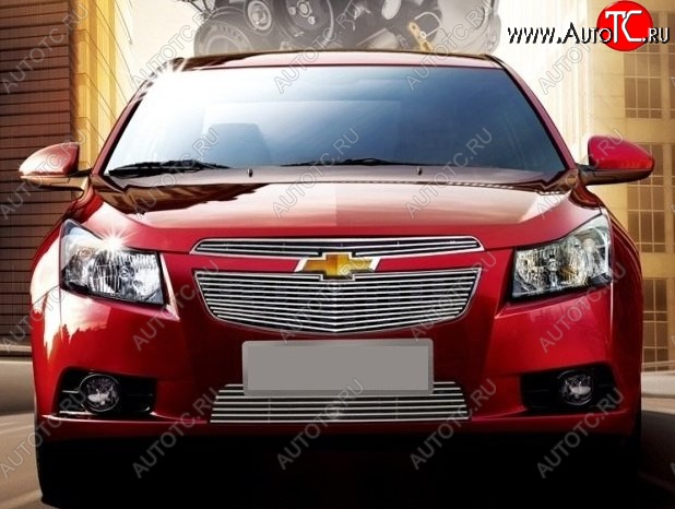 6 749 р. Декоративные вставки решетки радиатора и переднего бампера CT Chevrolet Cruze J300 седан рестайлинг (2012-2015) (Неокрашенная)  с доставкой в г. Краснодар