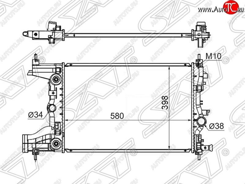 7 699 р. Радиатор SAT (пластинчатый, 1,8/1,6, АКПП) Opel Astra J универсал дорестайлинг (2009-2012)  с доставкой в г. Краснодар