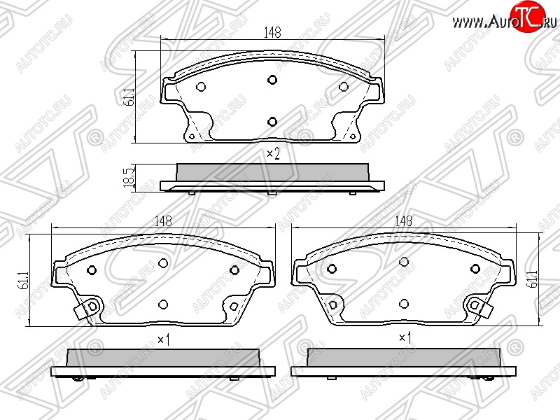 1 239 р. Колодки тормозные передние SAT (диски 300мм) Opel Astra J универсал рестайлинг (2012-2017)  с доставкой в г. Краснодар