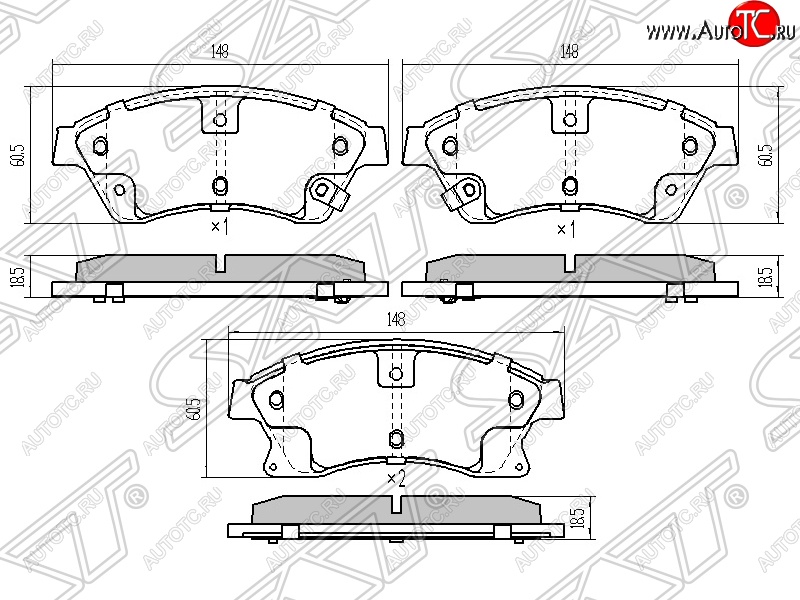 1 589 р. Колодки тормозные передние SAT (диски 276мм) Opel Astra J хэтчбек 5 дв.  рестайлинг (2012-2017)  с доставкой в г. Краснодар