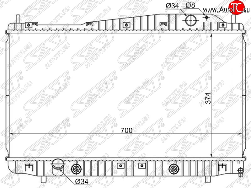 9 699 р. Радиатор двигателя SAT (пластинчатый, 1.8/2.0/2.5, АКПП) Chevrolet Epica V250 (2006-2012)  с доставкой в г. Краснодар