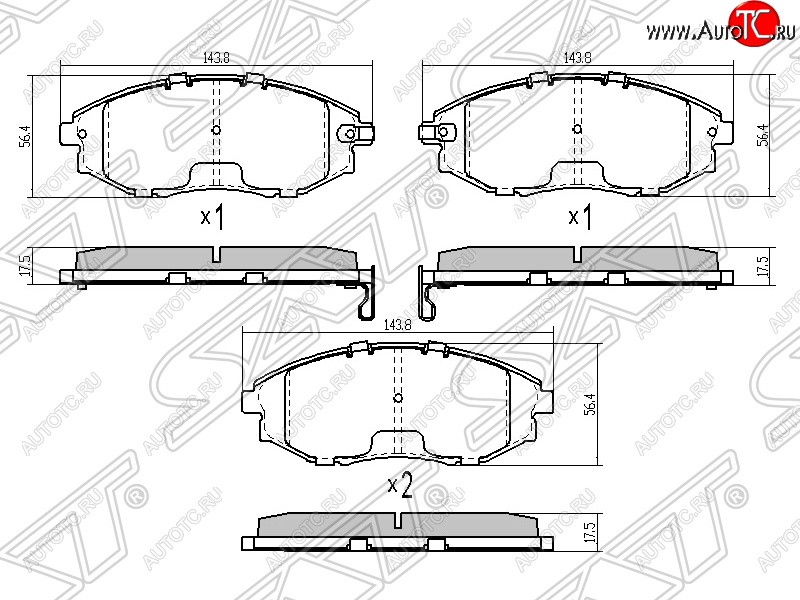 1 349 р. Колодки тормозные SAT (передние) Chevrolet Epica V250 (2006-2012)  с доставкой в г. Краснодар