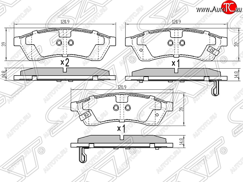 799 р. Колодки тормозные SAT (задние)  Chevrolet Epica  V250 (2006-2012)  с доставкой в г. Краснодар