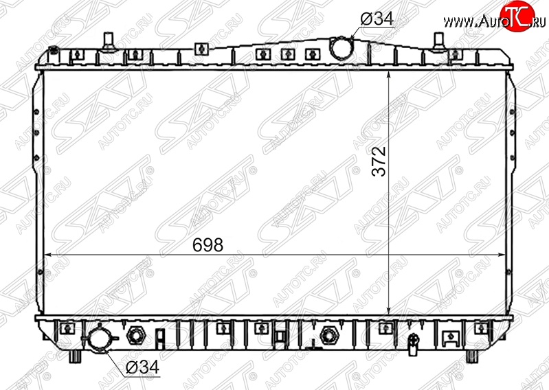 7 949 р. Радиатор двигателя SAT (пластинчатый, 1.4/1.6/1.8, МКПП/АКПП) Chevrolet Rezzo (2000-2008)  с доставкой в г. Краснодар