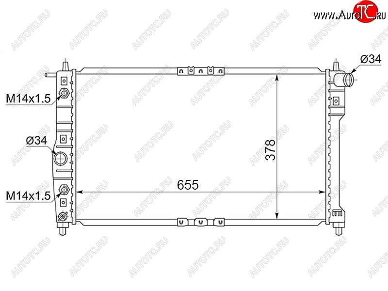 5 399 р. Радиатор двигателя SAT (трубчатый, 1.4/1.6/1.8, МКПП)  Chevrolet Lacetti ( седан,  универсал,  хэтчбек) (2002-2013), Chevrolet Rezzo (2000-2008), Daewoo Gentra ( KLAS) (2012-2024), Daewoo Nubira  J150 (2000-2002), Suzuki Forenza (2004-2008)  с доставкой в г. Краснодар