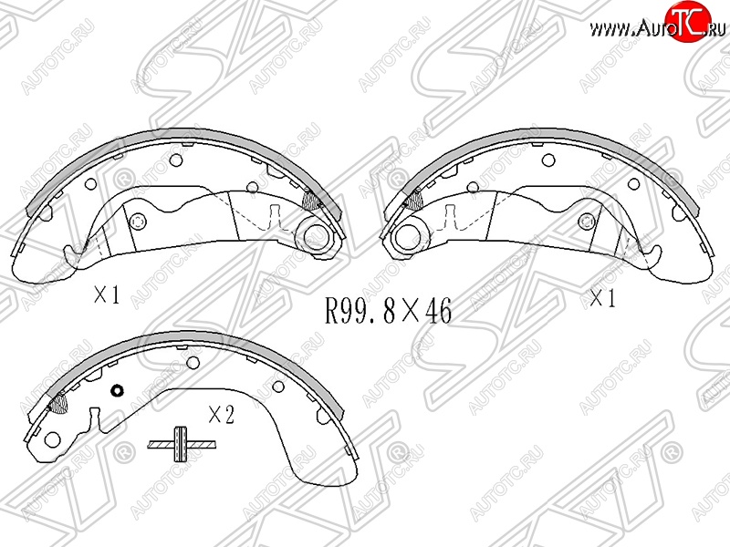 1 769 р. Колодки тормозные SAT (задние)  Daewoo Nexia  рестайлинг (2008-2015)  с доставкой в г. Краснодар