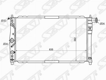 Радиатор двигателя SAT ( (пластинчатый, 1.3/1.5/1.6, АКПП, кондиционер) Chevrolet Lanos T100 седан (2002-2017)