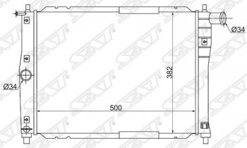 Радиатор двигателя SAT (трубчатый, МКПП, без кондиционера) Chevrolet Lanos T100, Daewoo Lanos (T100), ЗАЗ Chance (седан,  хэтчбэк), Lanos (седан), Sens (седан,  хэтчбэк)