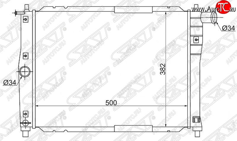 3 589 р. Радиатор двигателя SAT (трубчатый, МКПП, без кондиционера)  Chevrolet Lanos T100, Daewoo Lanos (T100), ЗАЗ Chance (седан,  хэтчбэк), Lanos (седан), Sens (седан,  хэтчбэк)  с доставкой в г. Краснодар