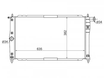 Радиатор двигателя SAT (трубчатый, 1.3/1.5/1.6, МКПП, кондиционер). Chevrolet Lanos T100, Daewoo Lanos (T100), ЗАЗ Chance (седан,  хэтчбэк), Lanos (седан), Sens (седан,  хэтчбэк)