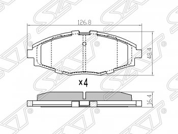 899 р. Колодки тормозные SAT (для диска 236 mm) ЗАЗ Chance седан (2009-2017)  с доставкой в г. Краснодар. Увеличить фотографию 1