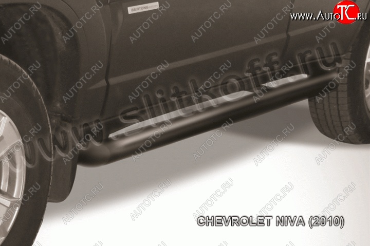 11 749 р. Защита порогов d76 труба Slitkoff Chevrolet Niva 2123 рестайлинг (2009-2020) (Нержавейка, Полированная)  с доставкой в г. Краснодар