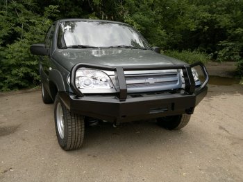 38 999 р. Бампер передний силовой РИФ Chevrolet Niva 2123 рестайлинг (2009-2020) (С защитной дугой)  с доставкой в г. Краснодар. Увеличить фотографию 3