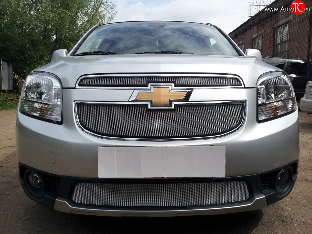 1 539 р. Сетка в решетку радиатора (нижняя) Russtal  Chevrolet Orlando (2011-2018) (хром)  с доставкой в г. Краснодар