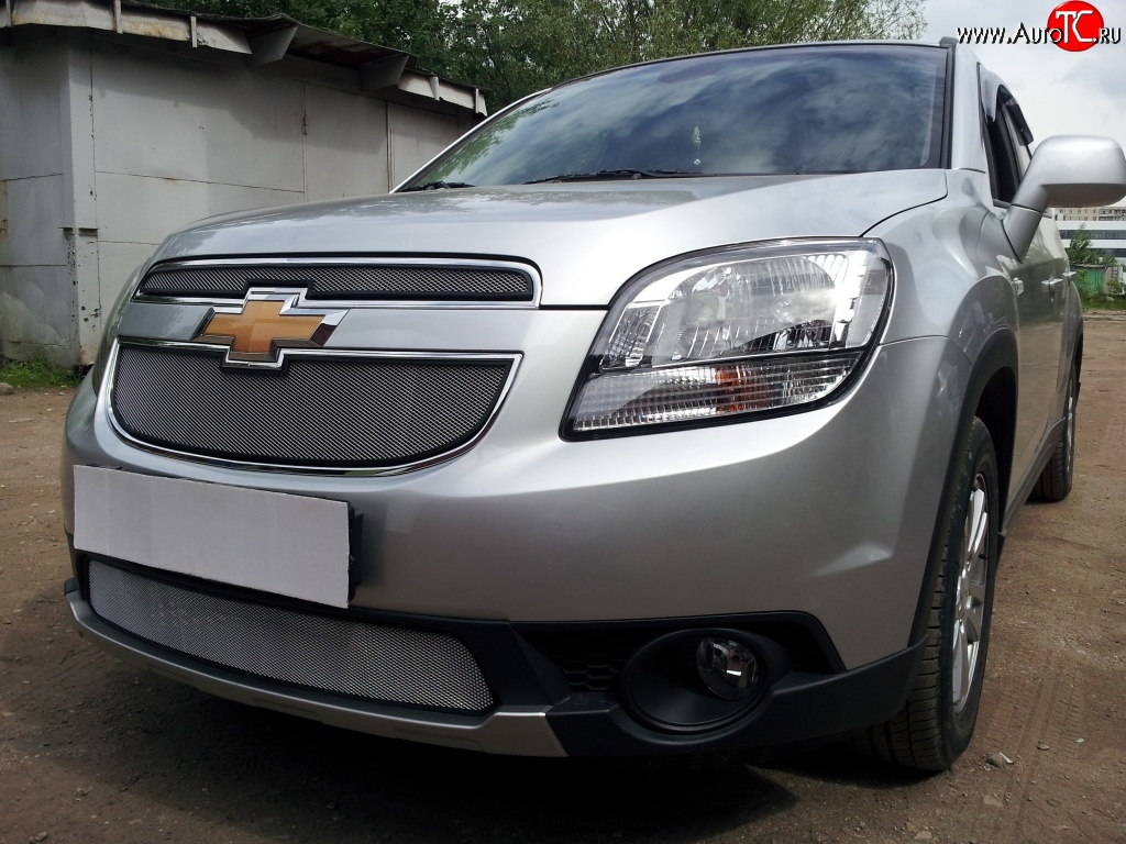 1 449 р. Сетка в решетку радиатора (верхняя) Russtal  Chevrolet Orlando (2011-2018) (хром)  с доставкой в г. Краснодар