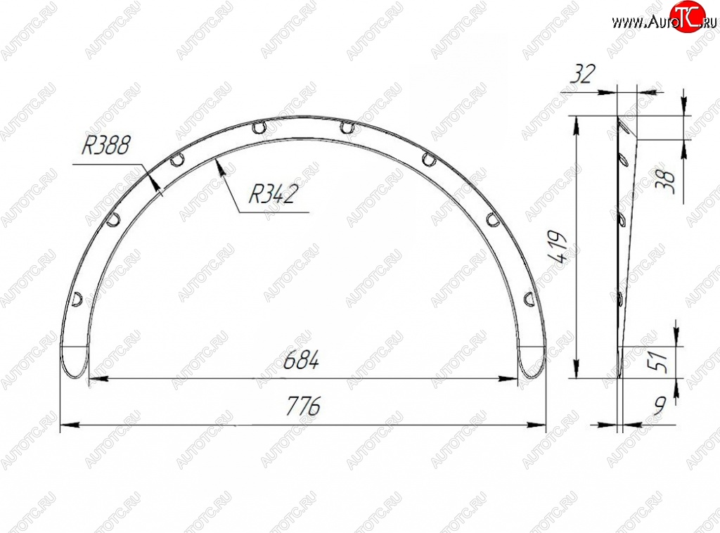 2 769 р. Универсальные накладки на колёсные арки RA (30 мм) Seat Toledo седан (1998-2005) (Шагрень: 4 шт. (2 мм))  с доставкой в г. Краснодар