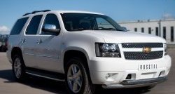 27 999 р. Защита переднего бампера (2 трубыØ76 мм, нержавейка) SLITKOFF  Chevrolet Tahoe  GMT900 (2006-2013) 5 дв.  с доставкой в г. Краснодар. Увеличить фотографию 4