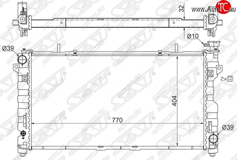 10 599 р. Радиатор двигателя SAT (пластинчатый, 3.3/3.8, МКПП/АКПП) Chrysler Voyager RG минивэн дорестайлинг (2000-2004)  с доставкой в г. Краснодар