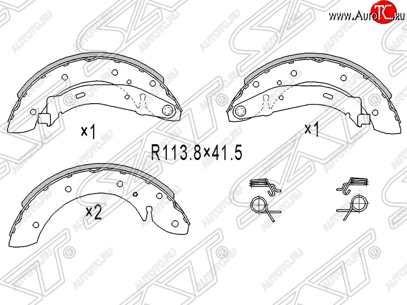 1 789 р. Колодки тормозные SAT (задние, барабанные)  Peugeot Partner  B9 (2008-2015) дорестайлинг, 1-ый рестайлинг  с доставкой в г. Краснодар