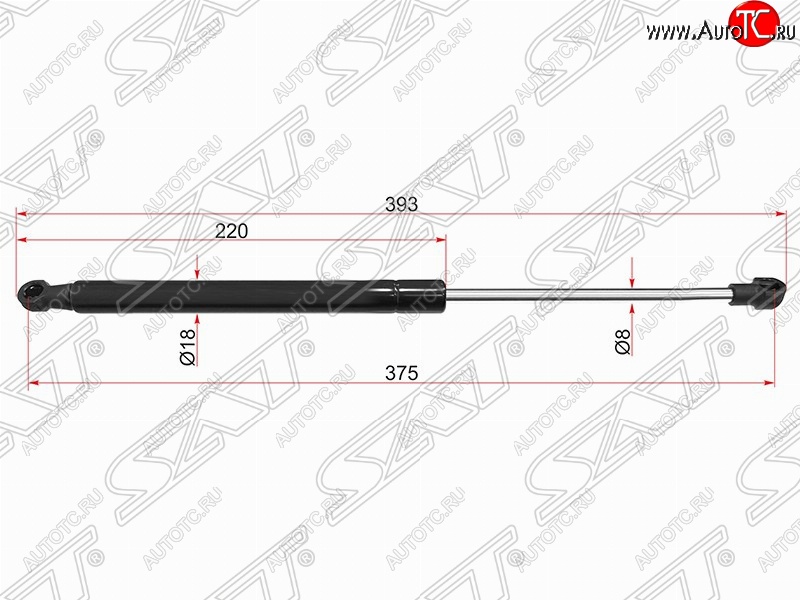 729 р. Газовый упор крышки багажника SAT (LH=RH)  Peugeot Partner  B9 (2008-2018) дорестайлинг, 1-ый рестайлинг, 2-ой рестайлинг  с доставкой в г. Краснодар