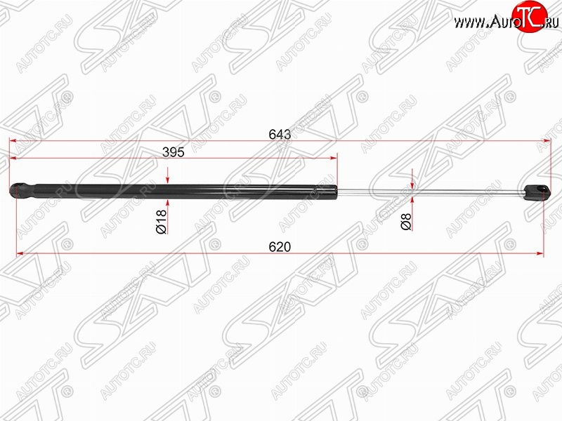 679 р. Газовый упор крышки багажника SAT (LH=RH)  CITROEN Berlingo  B9 (2008-2022), Peugeot Partner  B9 (2008-2018)  с доставкой в г. Краснодар