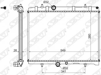 Радиатор двигателя SAT (пластинчатый, 1.6T/1.6D/2.0D/1.8/2.0/2.0D, МКПП/АКПП) CITROEN Berlingo (B9), C4, C5 (RD,  RW), DS4 (PF1), DS5 (PF2), Xsara (N0,  N1), Peugeot 3008, 307 (универсал,  хэтчбэк 3 дв.,  хэтчбэк 5 дв.), 308 (T7,  T9), 407 (универсал,  седан), Partner (Tepee)