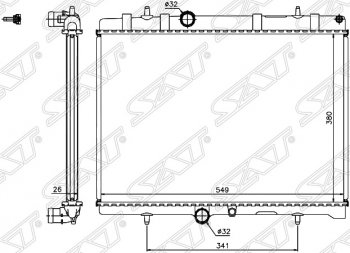 Радиатор двигателя SAT (трубчатый, МКПП/АКПП, 1.6D/1.8/2.0/2) Peugeot 308 T9 универсал дорестайлинг (2014-2017)