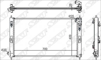 Радиатор двигателя SAT (трубчатый, 1.5/1.8/2.0/2.0D, МКПП) Mitsubishi ASX дорестайлинг (2010-2012)