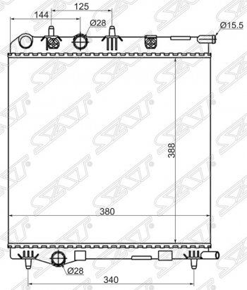 Радиатор двигателя SAT Peugeot 207 WA хэтчбэк 3 дв. дорестайлинг (2006-2009)