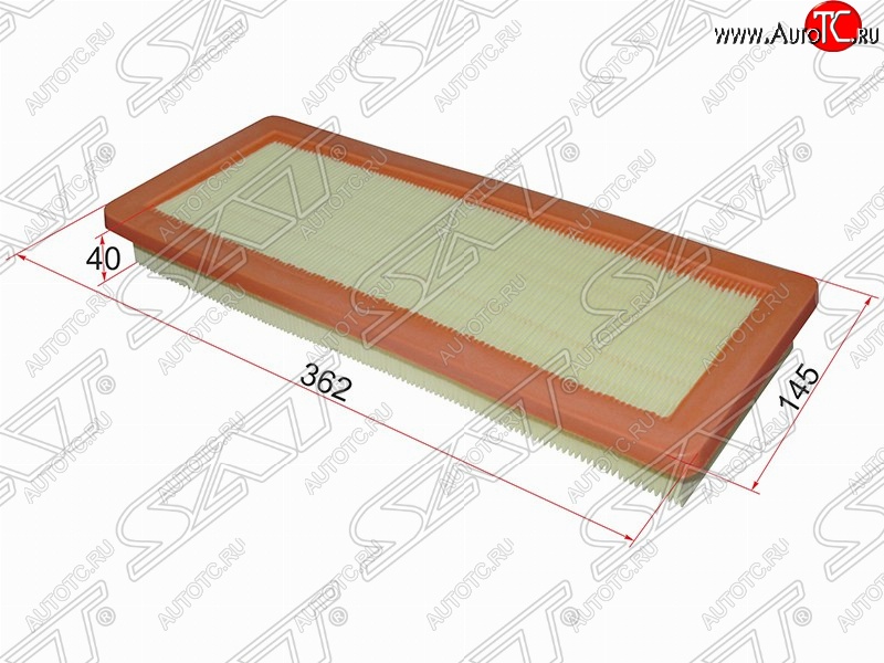 379 р. Фильтр воздушный двигателя SAT (362х145х40 mm)  CITROEN C4 Grand Picasso, C5 (RD,  RW), DS3 (PF1), DS4 (PF1), DS5 (PF2), Peugeot 207 (WK,  WA,  WC), 208 (1), 307 (хэтчбэк 3 дв.,  универсал,  хэтчбэк 5 дв.)  с доставкой в г. Краснодар