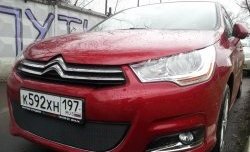 1 469 р. Сетка на бампер (хетчбек) Russtal (черная)  CITROEN C4  B7 (2011-2018) хэтчбэк 5 дв.  с доставкой в г. Краснодар. Увеличить фотографию 3