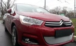 1 539 р. Сетка на бампер (хетчбек) Russtal (хром)  CITROEN C4  B7 (2011-2018) хэтчбэк 5 дв.  с доставкой в г. Краснодар. Увеличить фотографию 3