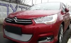 1 539 р. Сетка на бампер (хетчбек) Russtal (хром)  CITROEN C4  B7 (2011-2018) хэтчбэк 5 дв.  с доставкой в г. Краснодар. Увеличить фотографию 4