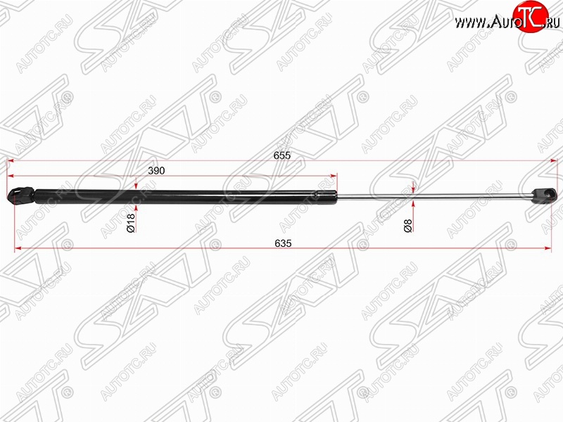 599 р. Газовый упор крышки багажника SAT (LH=RH, 655 мм) CITROEN C4 picasso UD минивэн (2006-2014)  с доставкой в г. Краснодар