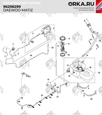 12 849 р. Бак топливный BAKPLAST (35 л., пластиковый)  Daewoo Matiz ( M100,  M150,  M200,  M250,  M300) (1998-2016) дорестайлинг, рестайлинг, дорестайлинг, рестайлинг  с доставкой в г. Краснодар. Увеличить фотографию 2