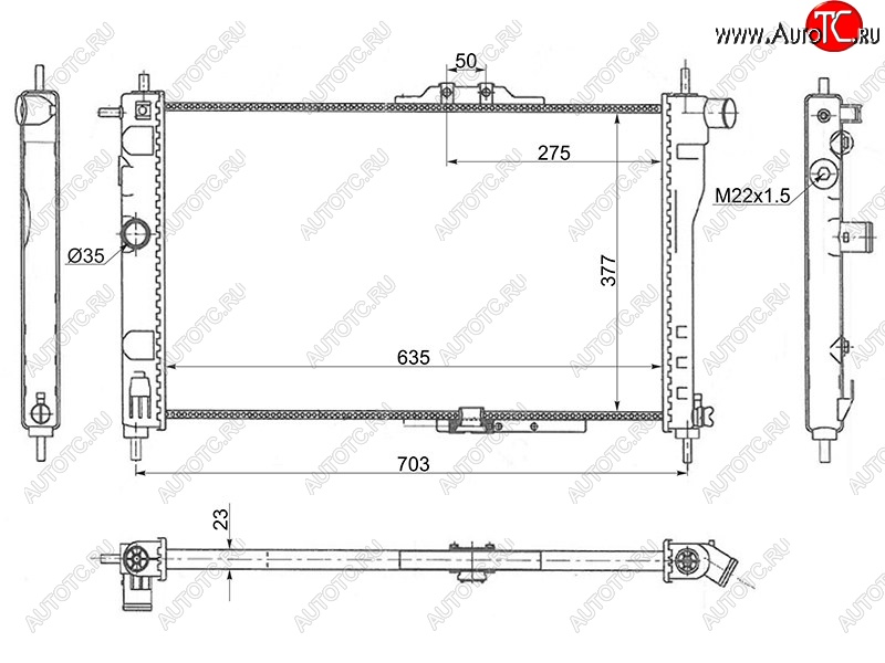 3 779 р. Радиатор двигателя SAT (трубчатый, МКПП, C18LE, G15MF, G16MF, A15MF) Daewoo Nexia дорестайлинг (1995-2008)  с доставкой в г. Краснодар