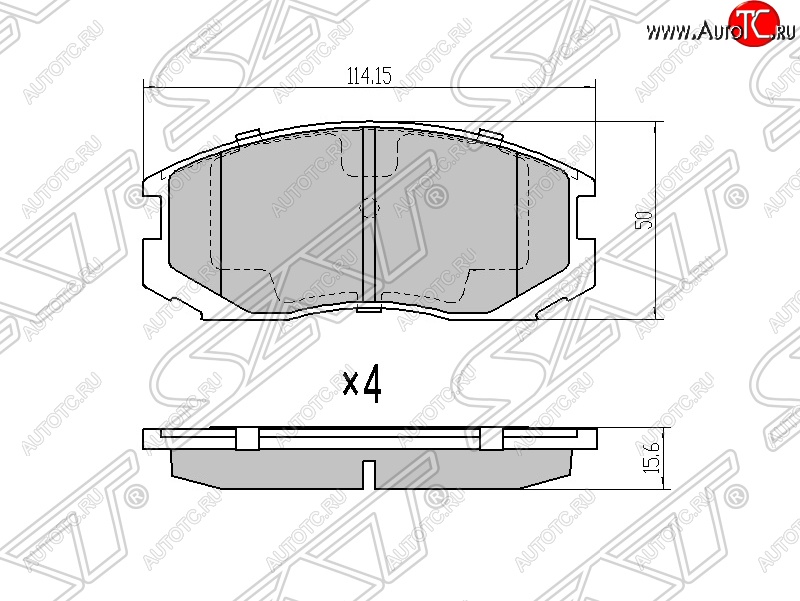 1 059 р. Колодки тормозные SAT (передние)  Daihatsu Terios (J100,  J102,J122), Mitsubishi Colt (CJ0 хэтчбэк 3 дв.), Galant (8), Lancer (8), Lancer Cedia (9), Libero, Toyota Cami (J100), Rush (J200)  с доставкой в г. Краснодар