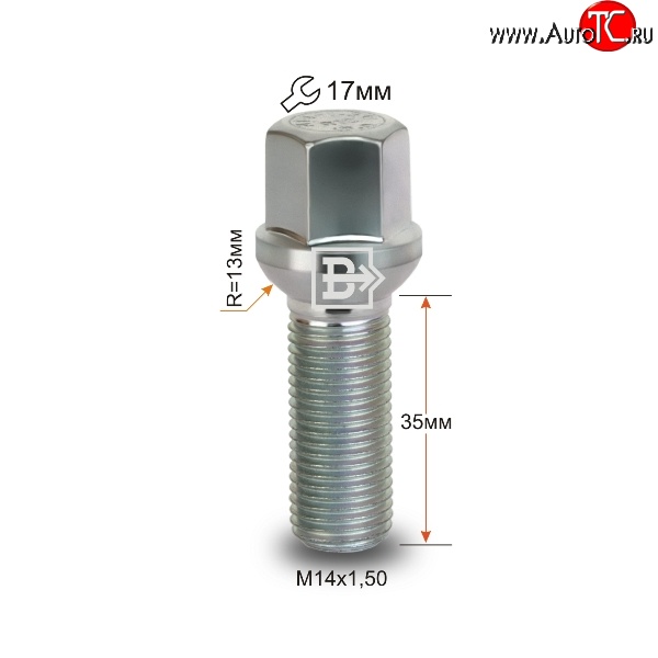 130 р. Колёсный болт длиной 35 мм Вектор M14 1.5 35 под гаечный ключ MG 5 (2020-2025)