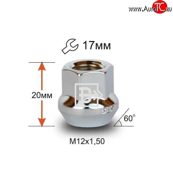 59 р. Колёсная гайка Вектор M12 1.5    с доставкой в г. Краснодар