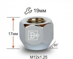 34 р. Колёсная гайка Вектор M12 1.25 Nissan 370Z Z34 купе рестайлинг (2012-2020). Увеличить фотографию 1