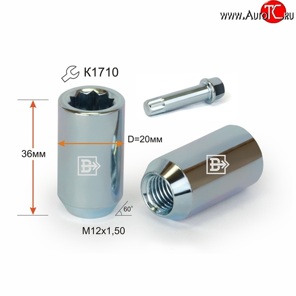 89 р. Колёсная гайка Вектор M12 1.5    с доставкой в г. Краснодар