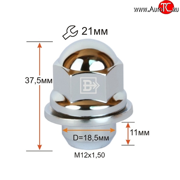 144 р. Колёсная гайка Вектор M12 1.5    с доставкой в г. Краснодар