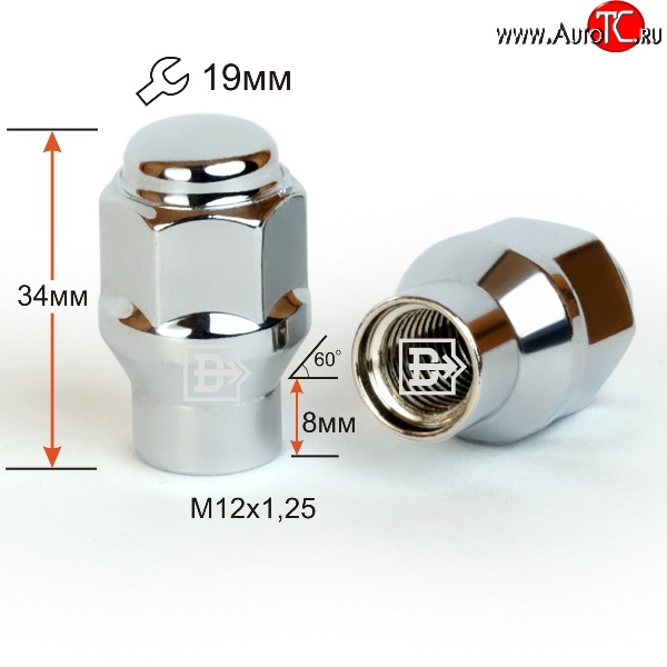 96 р. Колёсная гайка Вектор M12 1.25    с доставкой в г. Краснодар